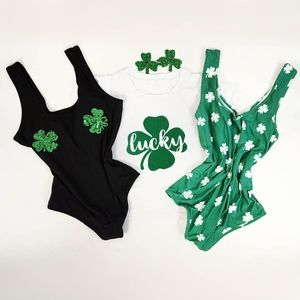 Plus Size Lot of Saint Patrick's Day Irish Bodysuits, Tshirt and Hair Clips